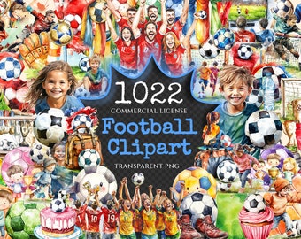 Watercolor Football Clipart – 1015+ Sports Graphics (Digital Download)