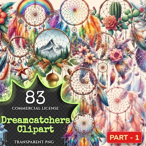 Dreamcatchers PNG Clipart Collection - 83 PNG, Boho spirituality illustration, Dreamcatcher art, Commercial use, Digital download