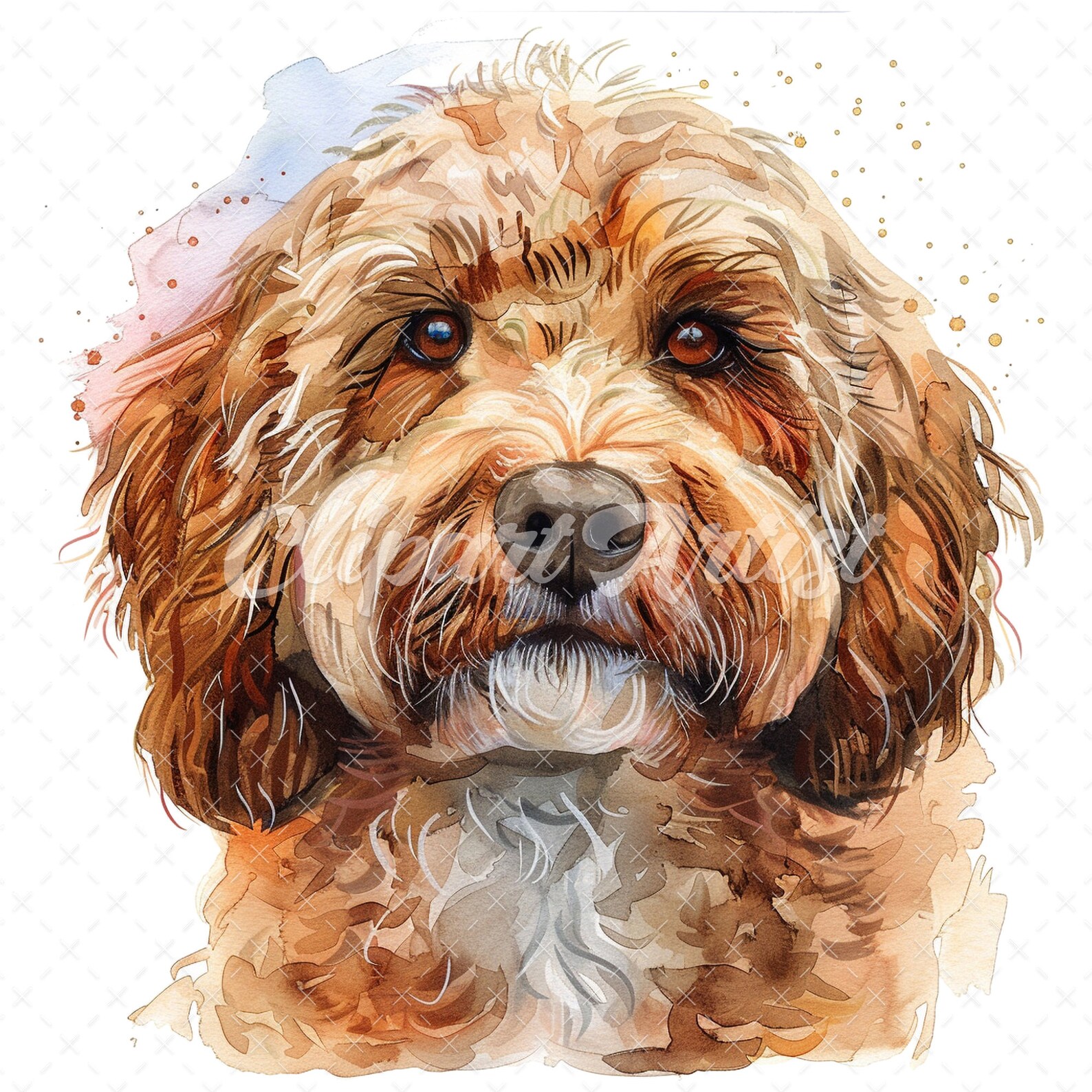 Cockapoo Digital 20 High-quality Cockapoo Portrait Clipart - Cockapoo Portrait Digital ...