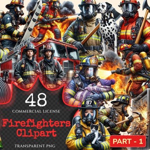 Firefighters PNG Clipart Collection - 48 PNG, Emergency worker graphics, Brave rescue printables, Commercial use, Digital download