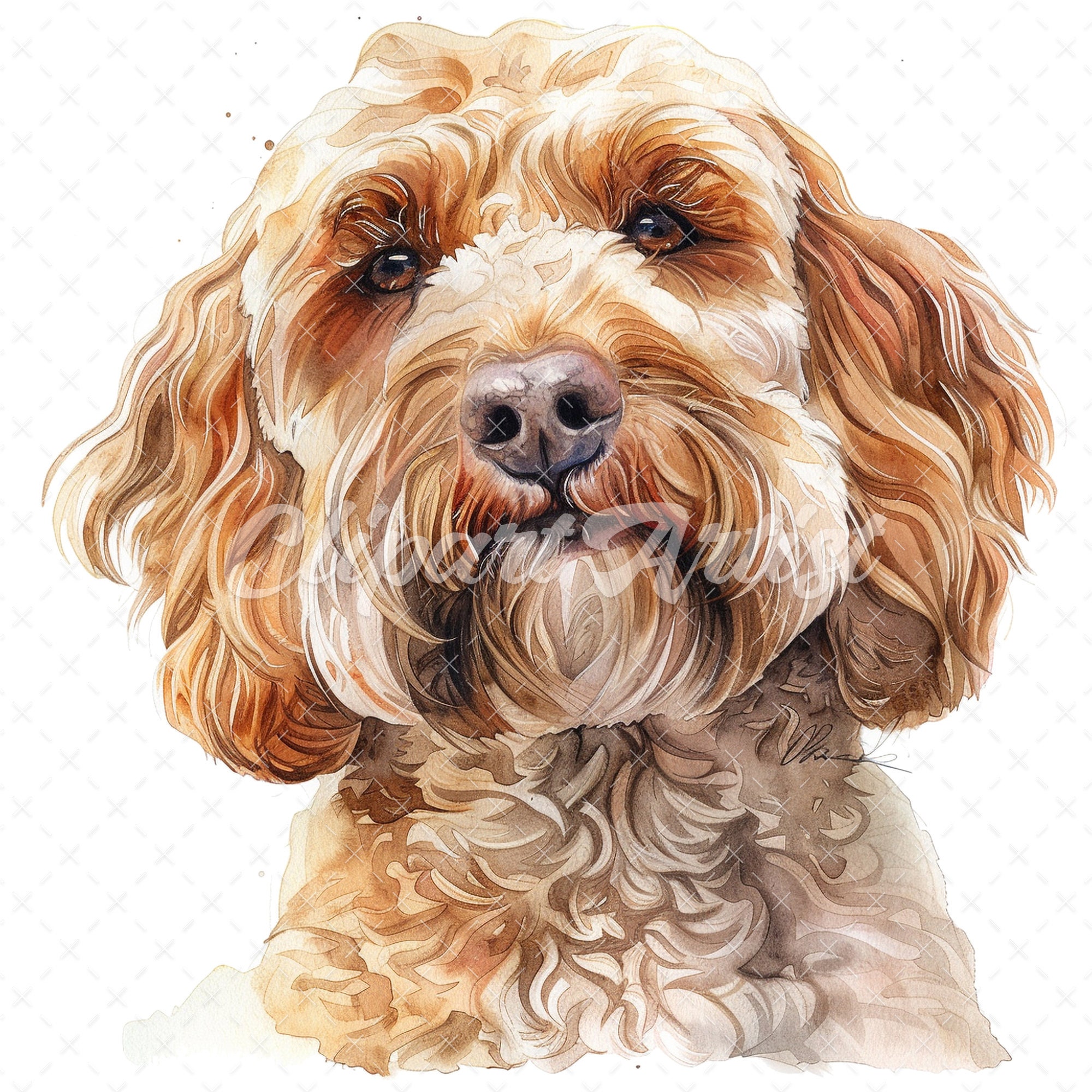 Cockapoo Digital 20 High-quality Cockapoo Portrait Clipart - Cockapoo Portrait Digital ...