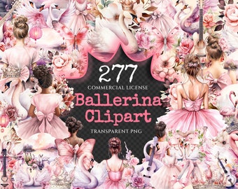Watercolor Ballerina Clipart Bundle – Swan Lake, PNG (Digital Download)