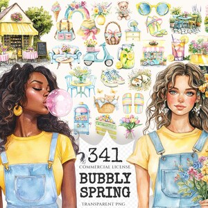 Watercolor Spring Clipart Set – 340+ PNG Graphics (Digital Download)