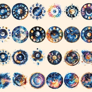 Time Wheels Watercolor Clipart Bundle - 213+ transparent PNG, Vintage clock graphics, Timeless timepiece png,Commercial use,Digital download