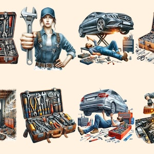 Mechanics PNG Clipart Collection - 36 PNG, Automotive design graphics, Garage tools printables, , Commercial use, Digital download