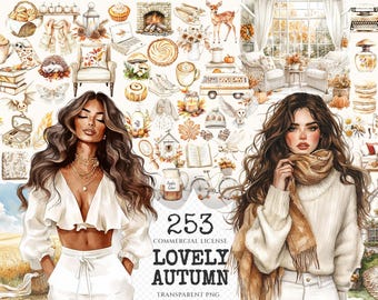 Autumn Watercolor Clipart Set – 250+ PNG Graphics (Digital Download)