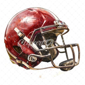 20 High-Quality Football Helmet Clipart - Football helmet digital watercolor JPG instant download for commercial use - Digital download