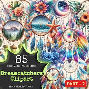 Dreamcatchers (P-2) PNG Clipart Collection - 85 PNG, Boho spirituality illustration, Dreamcatcher art, Commercial use, Digital download