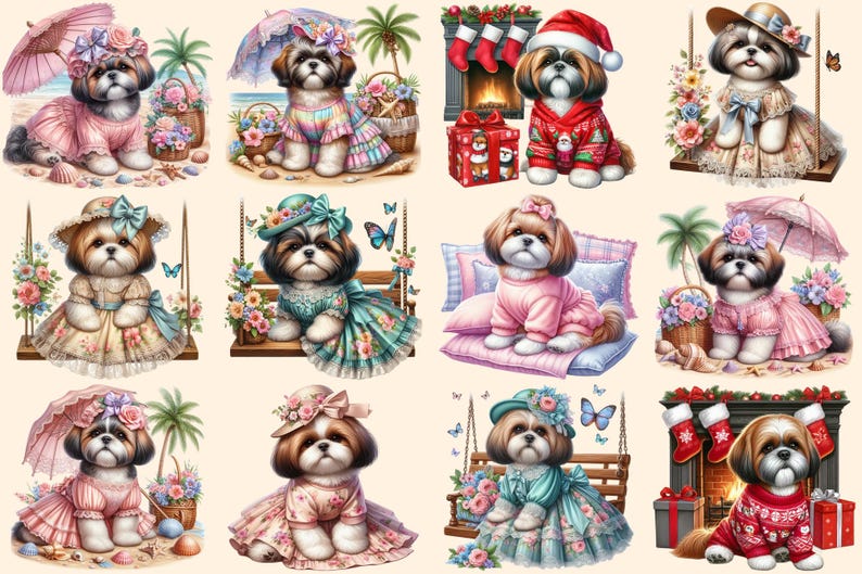 Shih Tzu PNG Clipart – 50 Dog Illustrations (digital Download) - Etsy