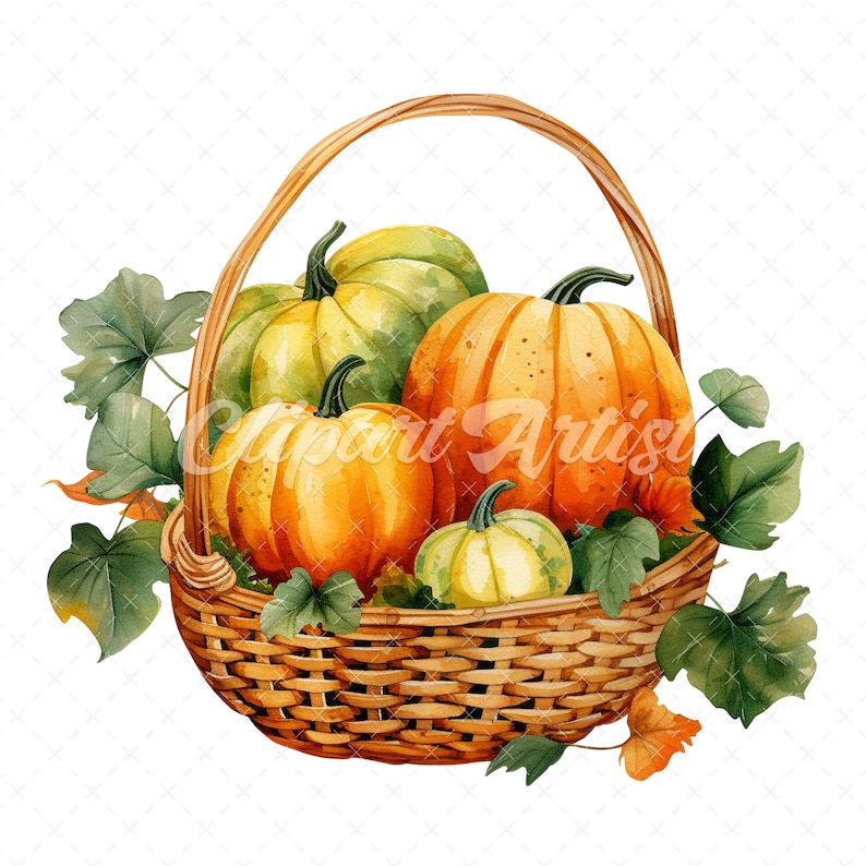 20 High-quality Pumpkin Basket Clipart Pumpkin Basket - Etsy