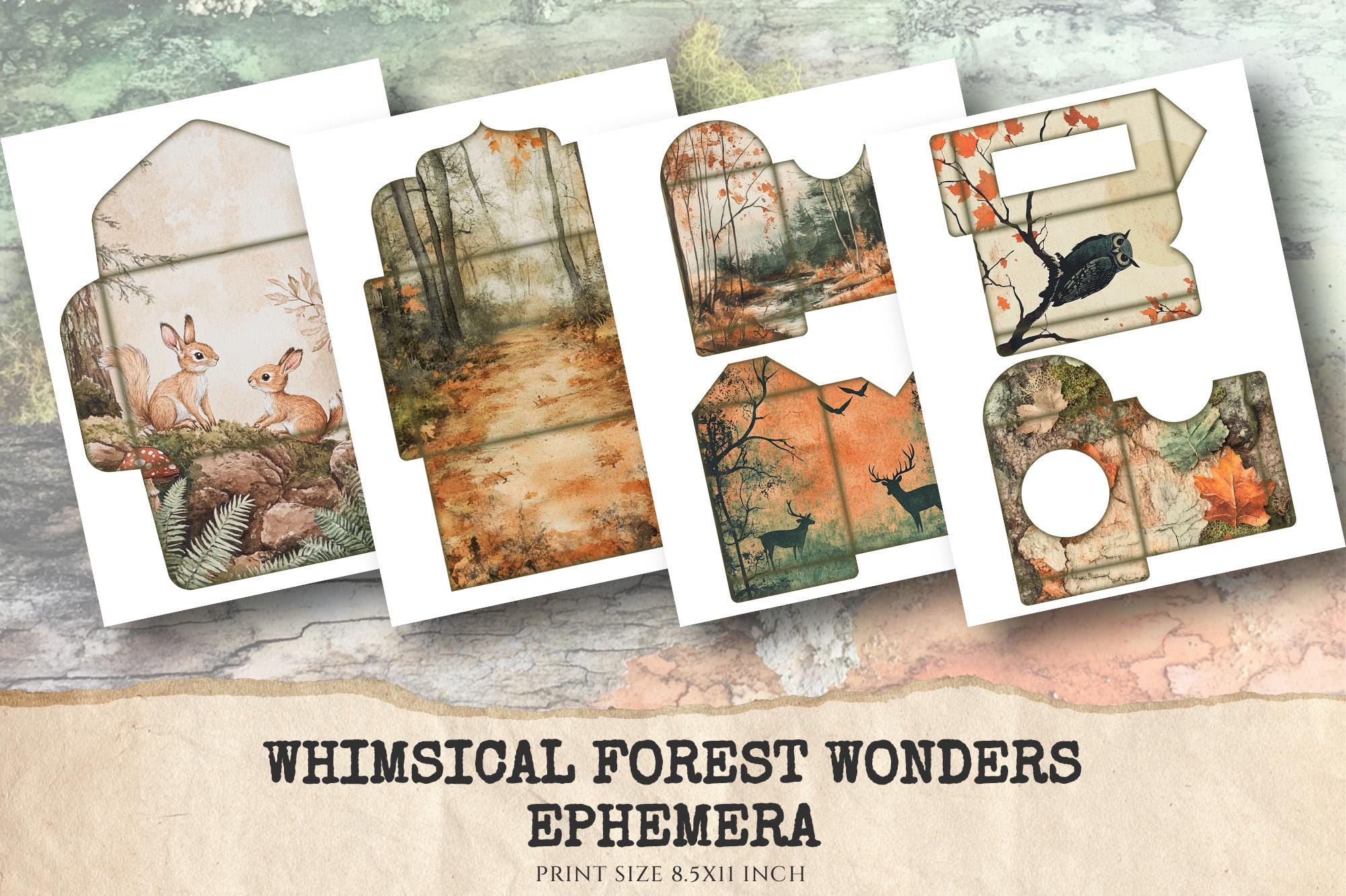 Forest Junk Journal Ephemera Kit – Woodland Digital Download - Etsy