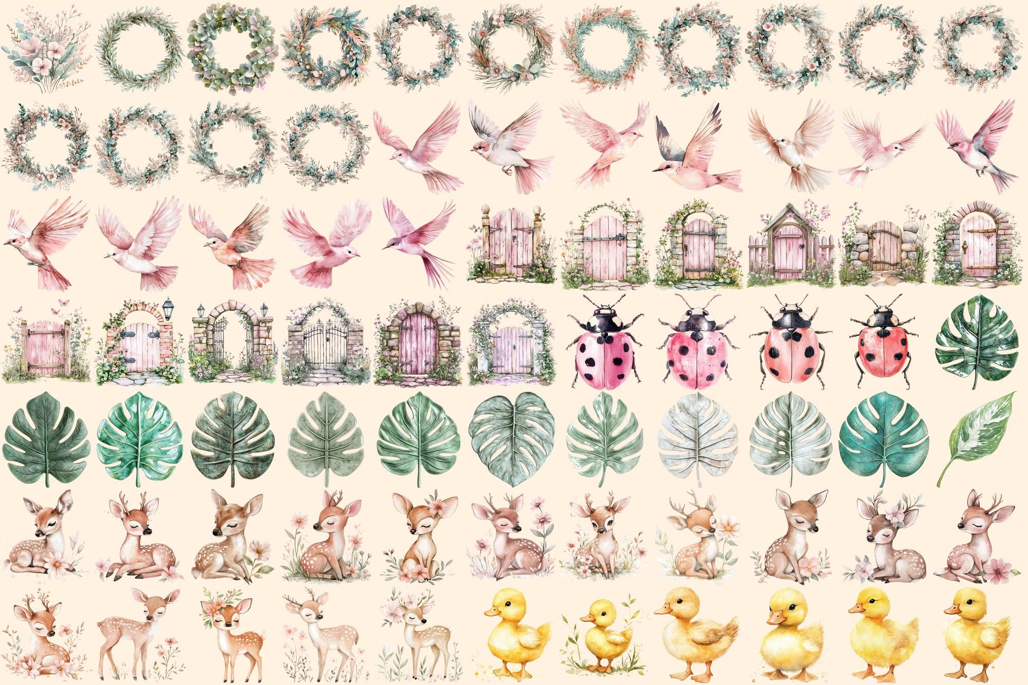 Fairy World Watercolor Clipart Bundle – 523+ PNG Graphics (digital ...