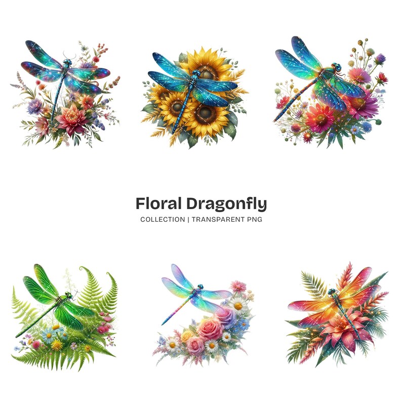 Floral Dragonfly PNG Clipart Collection – 63 Colorful Insect Graphics ...