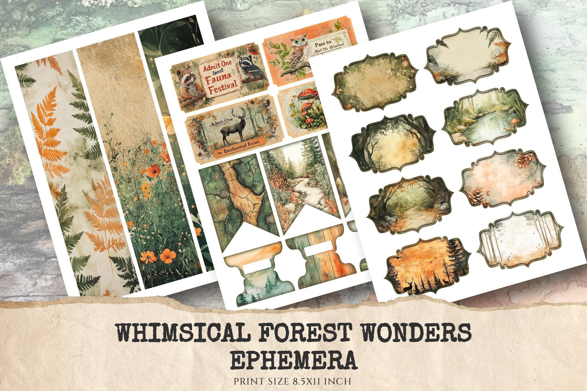 Forest Junk Journal Ephemera Kit – Woodland Digital Download - Etsy