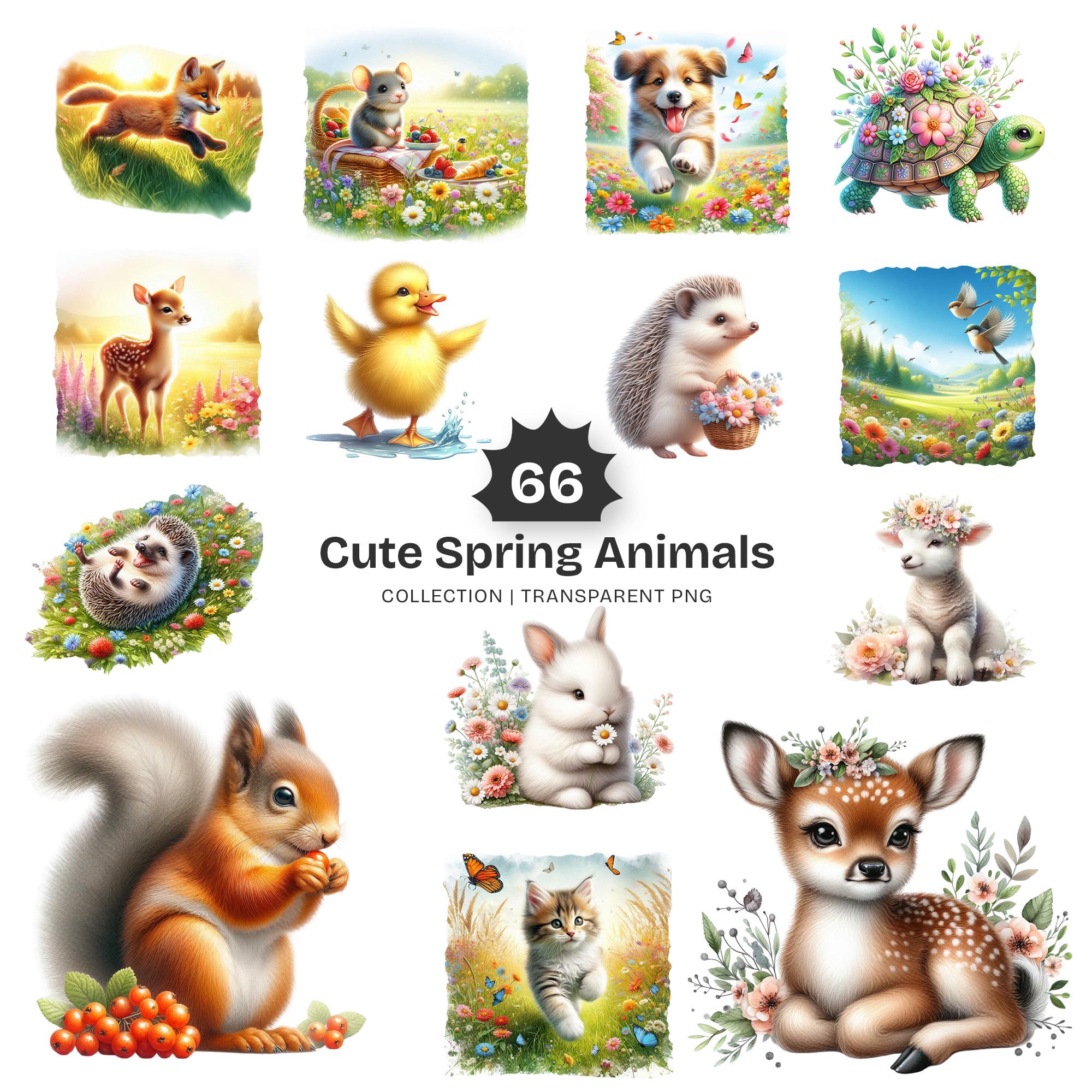 Spring Animals Clipart Collection – Baby Woodland Creatures, Pastel ...