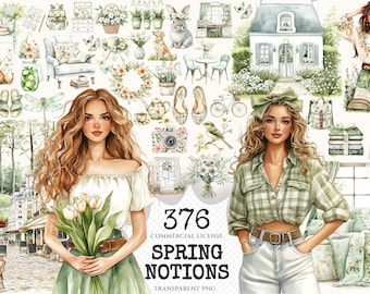 Watercolor Spring Clipart Set – 373+ Floral PNG Images (Digital Download)