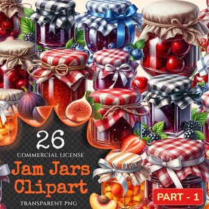 Jam Jars PNG Clipart Collection - 26 PNG, Sugary dessert jar graphics, Preserved sweets printables, Commercial use, Digital download