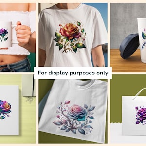 Fantasy Roses PNG Clipart Collection - 54 PNG, Magical rose illustration, Enchanted floral art, Commercial use, Digital download