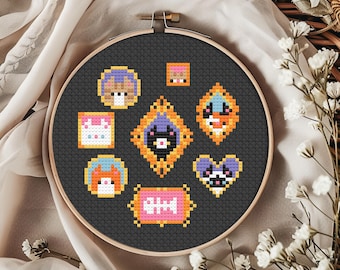 Cat Tabby Cross Stitch Pattern, Kawaii Mini Oddities Wall Design / PDF Pattern