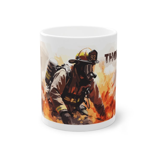 Feuerwehr Tasse, Kaffeetasse, Feuerwehr, Personalisierte Tasse, Perfekte Geschenkidee für Feuerwehrleute, Weihnachtsgeschenk Idee