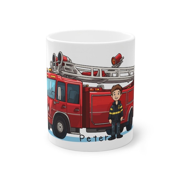 Kinder Feuerwehrmann Tasse, Personalisierte Feuerwehrmann Tasse, Feuerwehrmann Sam Tasse, Perfektes Weihnachtsgeschenk