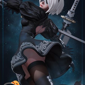 2B Nier Automata Resin Figure Kit | 75mm or 175mm scale Anime Statue
