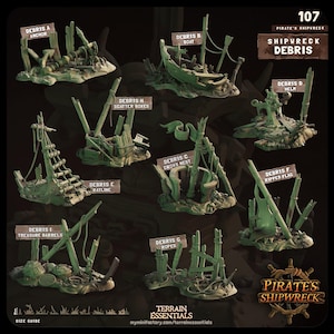 Shipwreck Terrain Set – Coastal Ruins, Nautical Scenery, RPG Diorama - Etsy