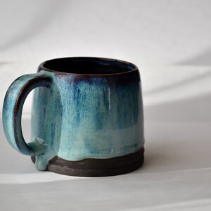 Blue ceramic mug handmade pottery gift for her mug denim blue for coffee lover gift mug with handle gift for him mug for tea or coffee image 9