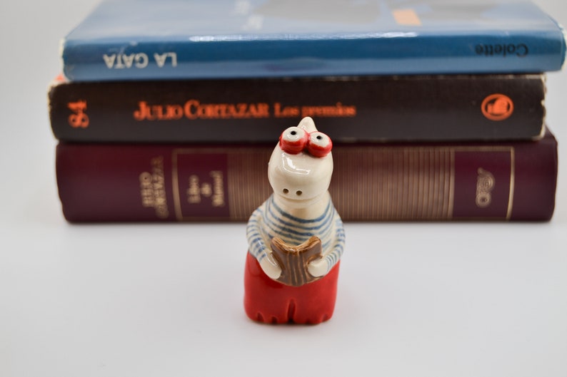 Ceramic Bibliophile Dragon Figurine with a Unique Design, Perfect Gift for Book Lovers image 5