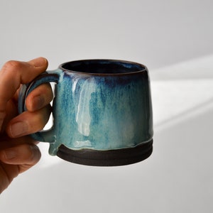 Blue ceramic mug handmade pottery gift for her mug denim blue for coffee lover gift mug with handle gift for him mug for tea or coffee image 4