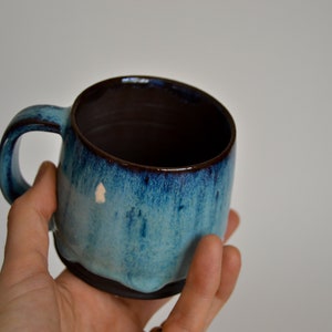 Blue ceramic mug handmade pottery gift for her mug denim blue for coffee lover gift mug with handle gift for him mug for tea or coffee image 7