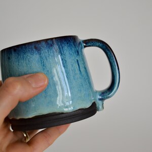 Blue ceramic mug handmade pottery gift for her mug denim blue for coffee lover gift mug with handle gift for him mug for tea or coffee image 10