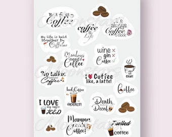 Koffie citaten planner stickers