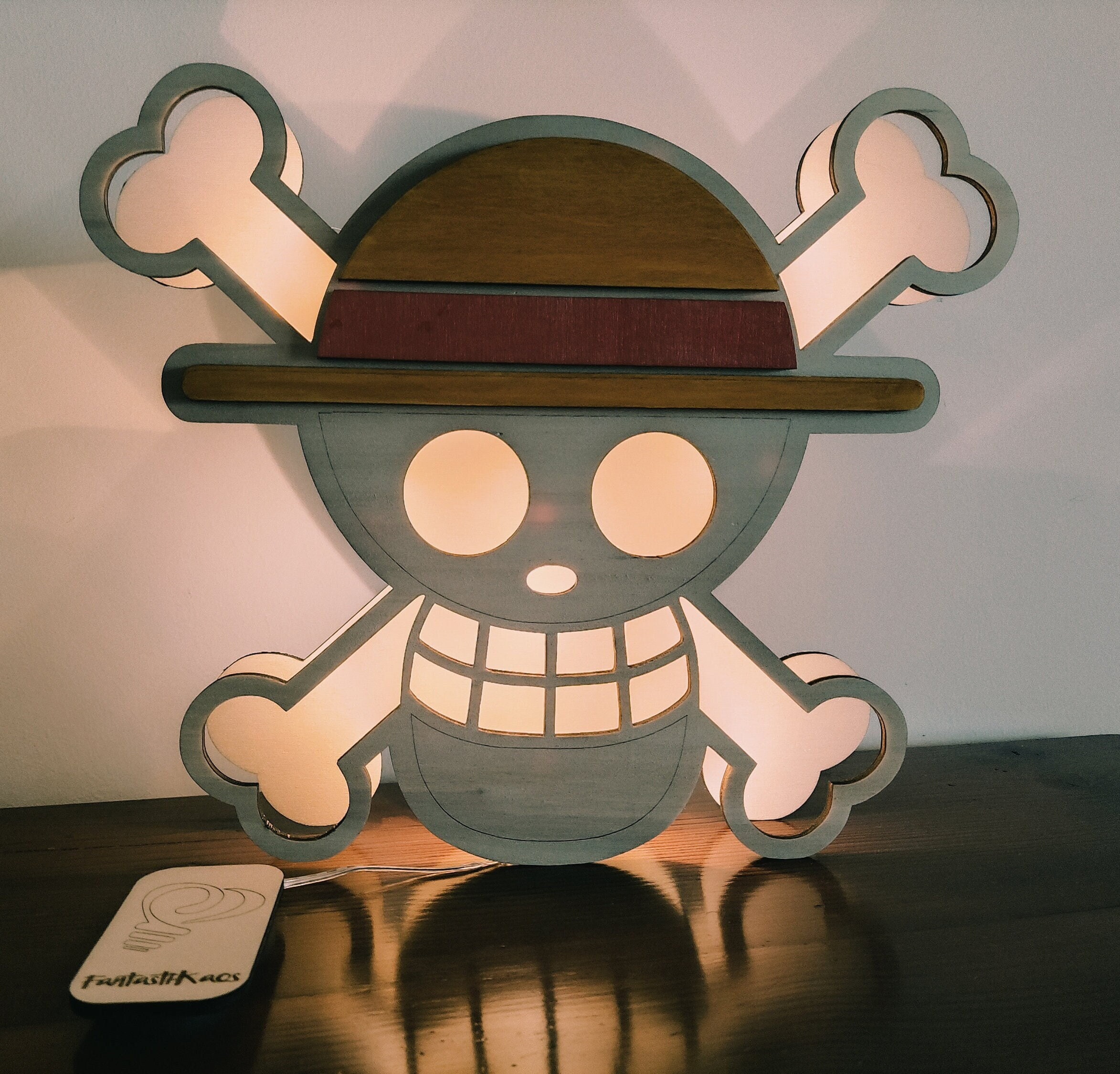  Emblème One Piece, luffy, mugiwara, lampe led, lampe  3d, veilleuse, lampe personnalisable, éclairage, illusion, idée cadeau,  cadeau original