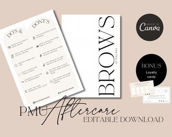 Microblading Aftercare Card Editable Download
