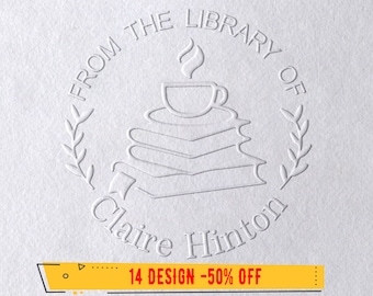 Personalized Book Stamp Embosser, Custom Embosser , From The Library Of Library Stamp, Ex Libris Book Stamp, Great Book Lover Gift