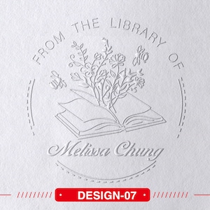 Personalized Book Stamp From the Library of Custom Book Embosser