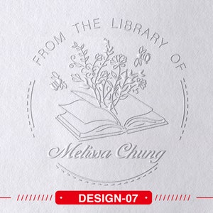 Library Book Embosser Floral Fern Flower 10 Designs Ex Libris Custom  Embosser Seal Stamp Personalized Customized 1 x 5/8 - .de