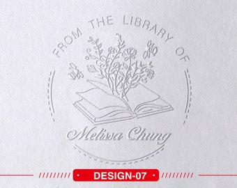 Personalized Book Embosser, Custom From the Library of Book Stamp, Library Embosser, Ex Libris Book Stamp, Great Book Lover Gift Active