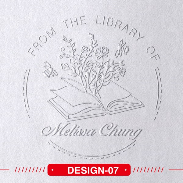 Personalized Book Embosser, Custom From the Library of Book Stamp, Library Embosser, Ex Libris Book Stamp, Great Book Lover Gift Active