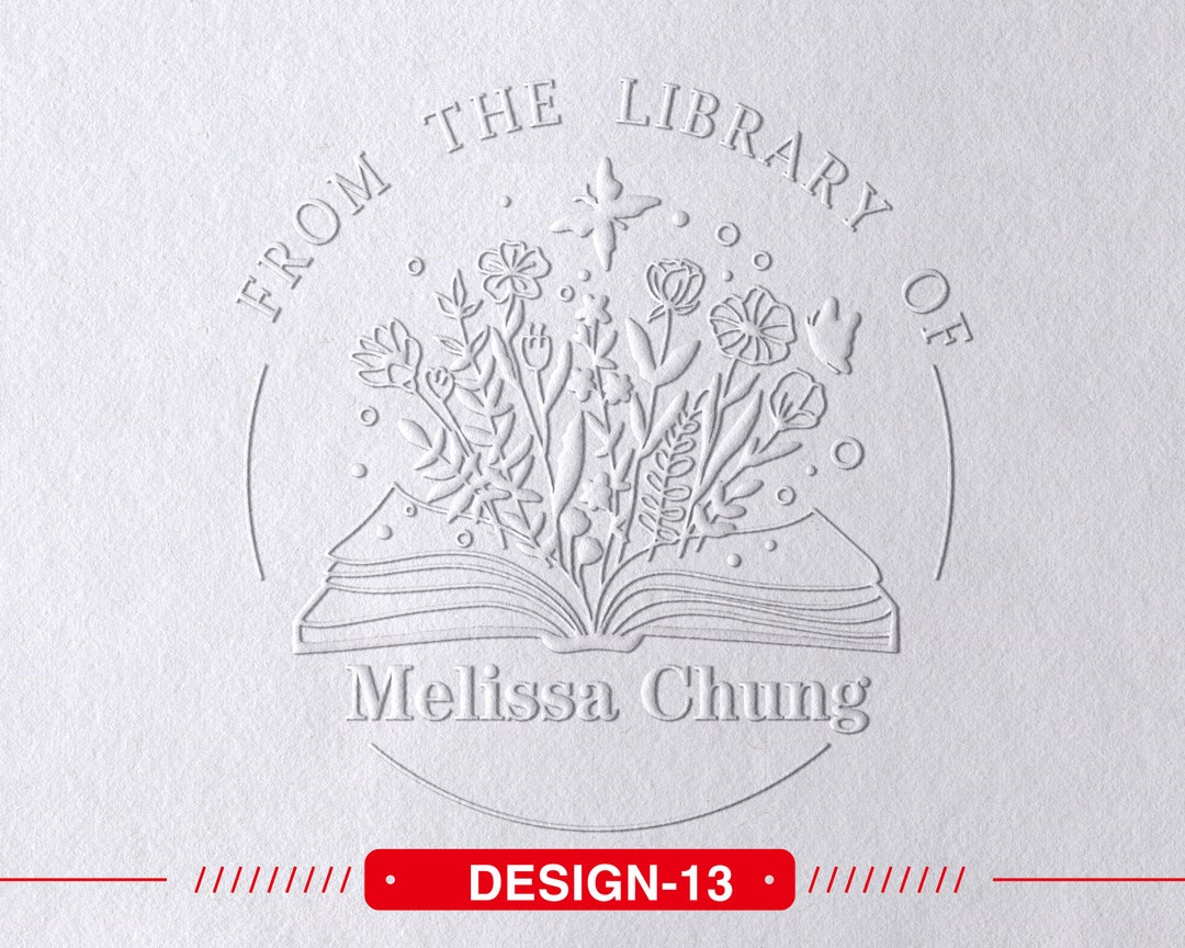Personalized From the Library of Book Embosser, Custom Book Stamp ...