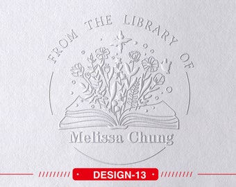 Personalized From the Library of Book Embosser, Custom Book Stamp,library embosser,Ex Libris Book Lover Gift