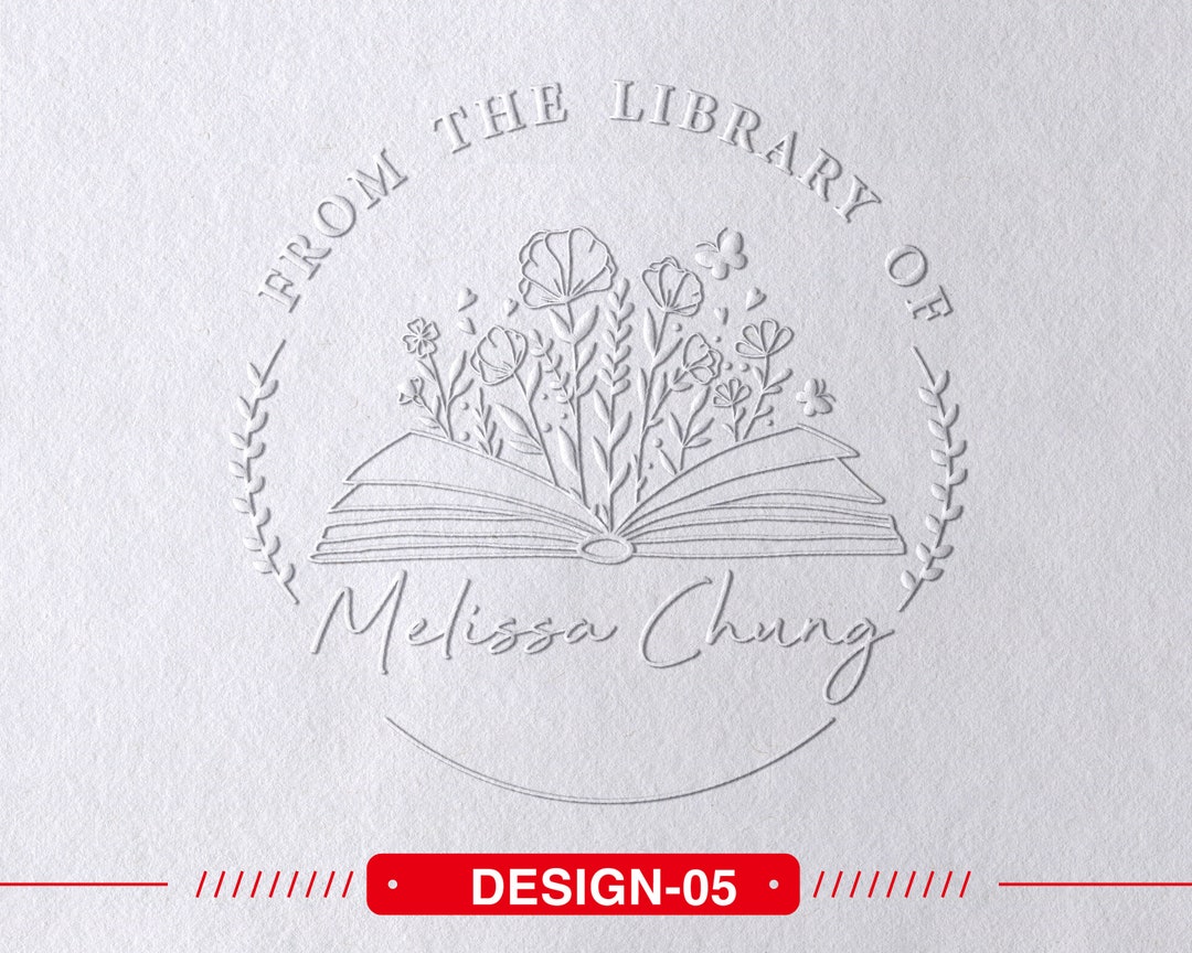 Personalized From the Library of Book Embosser | Custom Book Stamp ...
