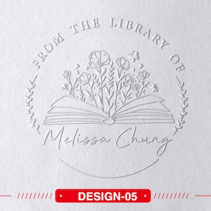 Personalized From the Library of Book Embosser | Custom Book Stamp | library embosser | Ex Libris Book Lover Gift