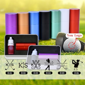 Personalized Golf Ball Stamp – Custom Logo/Name/Initials, Self-Inking Waterproof Ink, Stainless Steel Body | Golfer Gift