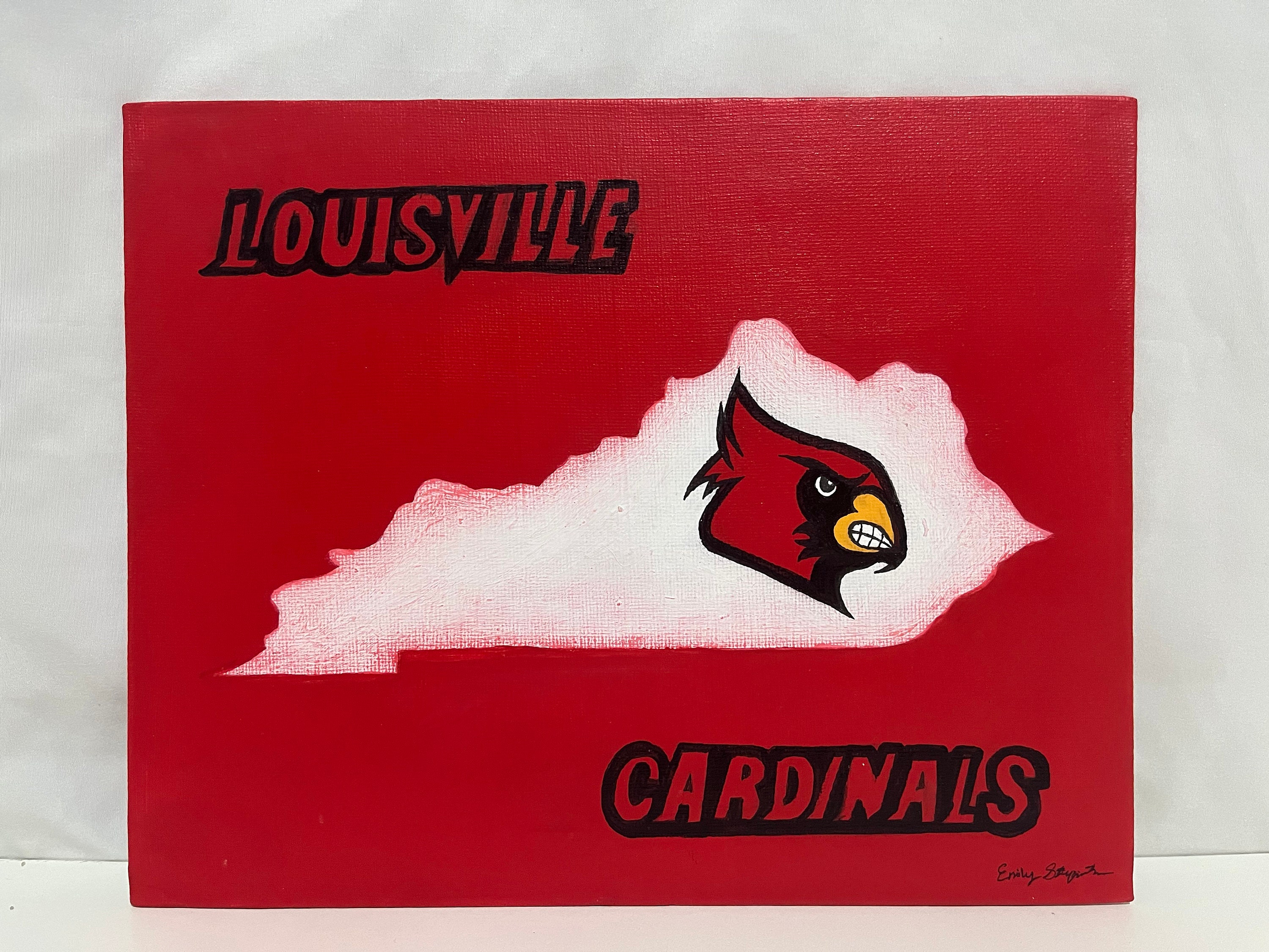 6 Inch Cardinal Bird University Louisville Cardinals Logo UL UofL Removable  Wall Decal Sticker Art NCAA Home Room Decor 6 by 5 Inches