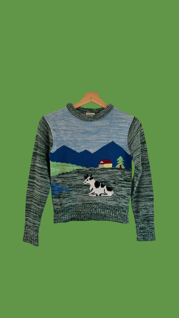Vintage Cow Sweater - Etsy
