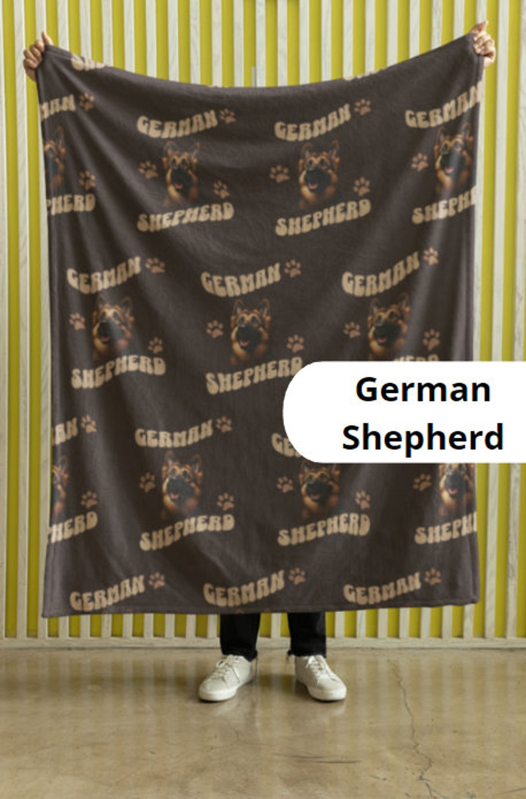 German Shepherd Print Pattern Blanket