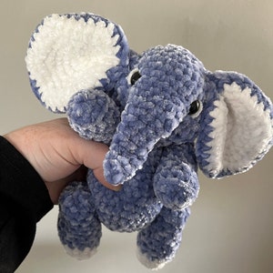 Handmade Elephant Crochet Plushie - Soft Polyester, Adorable Wildlife Design, Perfect Cuddly Gift