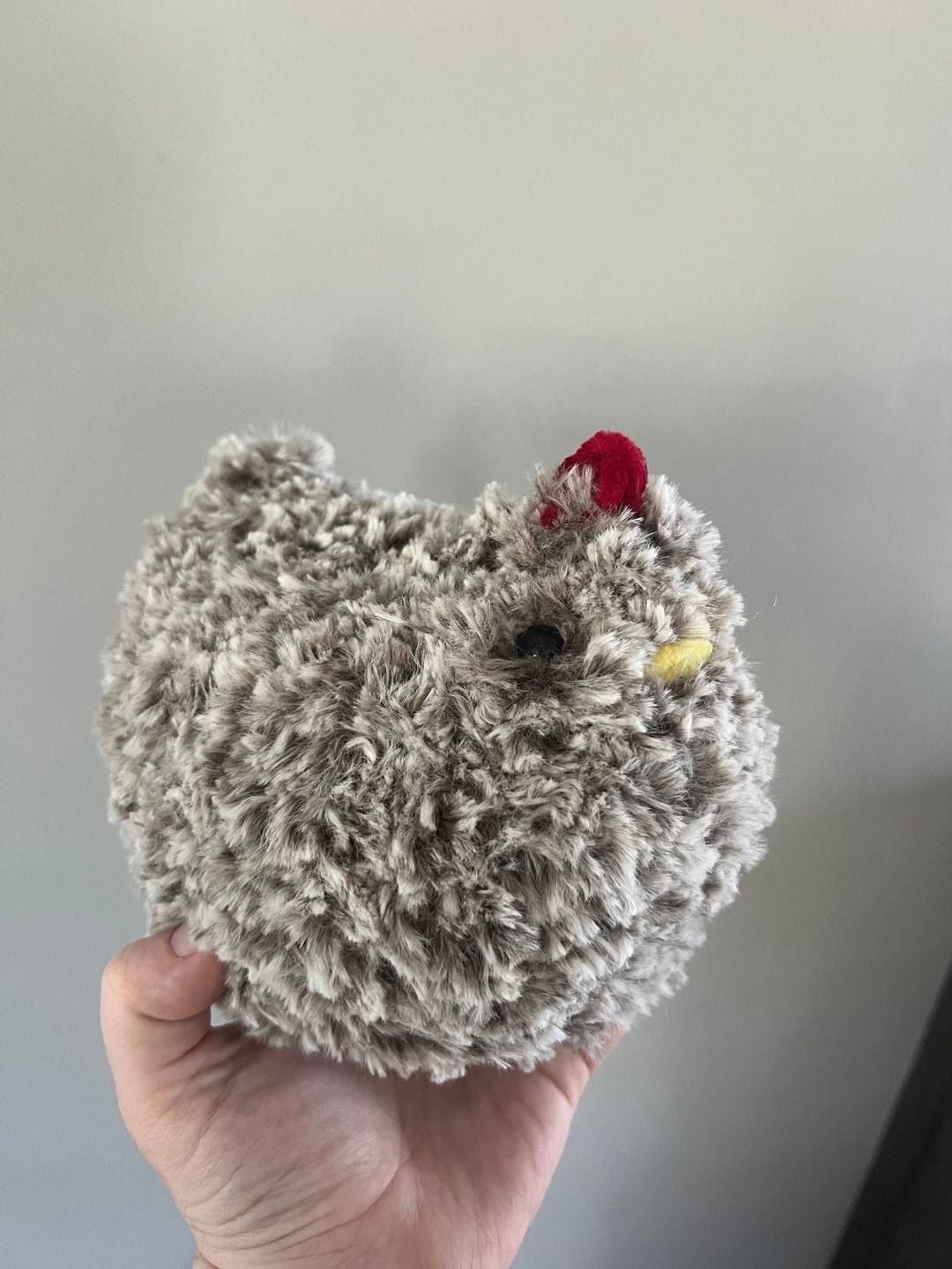 Dark Feathered Crochet Mabel Chicken Handmade Plush Farm Animal, Unique